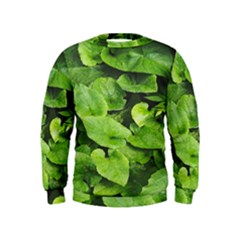 Layered Plant Leaves Iphone Wallpaper Kids  Sweatshirt