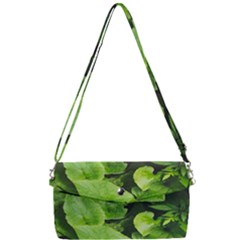 Layered Plant Leaves Iphone Wallpaper Removable Strap Clutch Bag by artworkshop