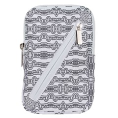 Black And White Tribal Print Pattern Belt Pouch Bag (small) by dflcprintsclothing