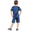 Abstract Blue Background Kids  Tee and Shorts Set View2