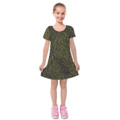 Green Grunge Background Kids  Short Sleeve Velvet Dress