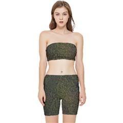 Green Grunge Background Stretch Shorts And Tube Top Set by artworkshop