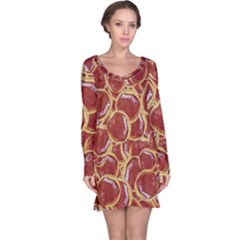 Cookies With Strawberry Jam Motif Pattern Long Sleeve Nightdress