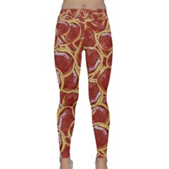 Cookies With Strawberry Jam Motif Pattern Classic Yoga Leggings by dflcprintsclothing