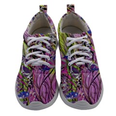 Abstract Intarsio Women Athletic Shoes by kaleidomarblingart