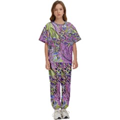 Abstract Intarsio Kids  Tee And Pants Sports Set by kaleidomarblingart