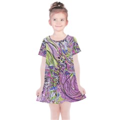 Abstract Intarsio Kids  Simple Cotton Dress by kaleidomarblingart