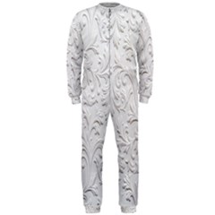 Plaster Background Floral Pattern Onepiece Jumpsuit (men)