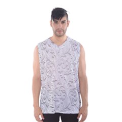 Plaster Background Floral Pattern Men s Basketball Tank Top by artworkshop