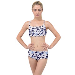 Cute Safari Animals Blue Giraffe Layered Top Bikini Set by Stikle