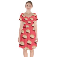 Stackable Chips In Lines Short Sleeve Bardot Dress by artworkshop