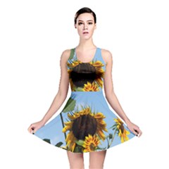 Sunflower Flower Yellow Reversible Skater Dress by artworkshop