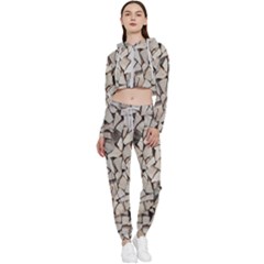 Texture Pattern Design Cropped Zip Up Lounge Set by artworkshop