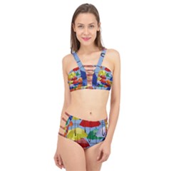 Umbrellas Colourful Cage Up Bikini Set