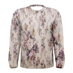 Vintage Floral Pattern Men s Long Sleeve Tee