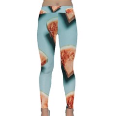 Watermelon Against Blue Surface Pattern Classic Yoga Leggings