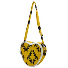 Yellow Regal Filagree Pattern Heart Shoulder Bag