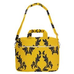 Yellow Regal Filagree Pattern Macbook Pro 16  Shoulder Laptop Bag by artworkshop