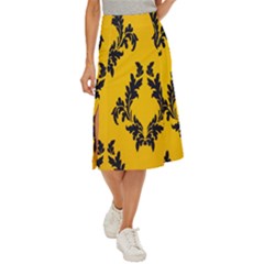 Yellow Regal Filagree Pattern Midi Panel Skirt by artworkshop