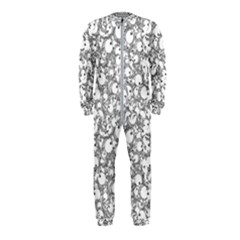 Black And White Alien Drawing Motif Pattern Onepiece Jumpsuit (kids) by dflcprintsclothing