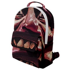 Scary Man Closeup Portrait Illustration Flap Pocket Backpack (small) by dflcprintsclothing