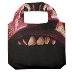 Scary Man Closeup Portrait Illustration Premium Foldable Grocery Recycle Bag by dflcprintsclothing