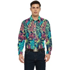 Neon Leaves Men s Long Sleeve  Shirt