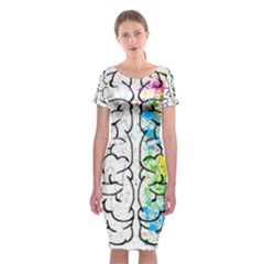 Brain-mind-psychology-idea-drawing Classic Short Sleeve Midi Dress by Jancukart