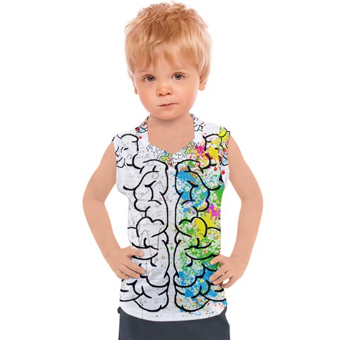 Brain-mind-psychology-idea-drawing Kids  Sport Tank Top by Jancukart