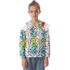 Brain-mind-psychology-idea-drawing Kids  Peter Pan Collar Blouse by Jancukart