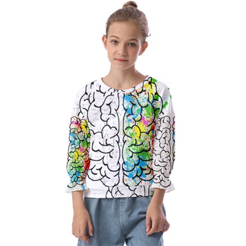 Brain-mind-psychology-idea-drawing Kids  Cuff Sleeve Top by Jancukart