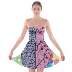 Brain Heart Balance Emotion Art Strapless Bra Top Dress