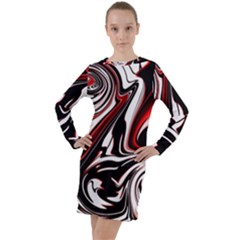 Modern Art Design Fantasy Surreal Long Sleeve Hoodie Dress by Ravend