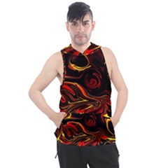 Modern Art Design Fantasy Surreal Orange Men s Sleeveless Hoodie by Ravend