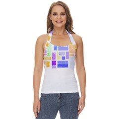 Abstract T- Shirt Blockage T- Shirt Basic Halter Top by maxcute