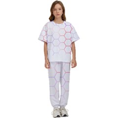 Abstract T- Shirt Honeycomb Pattern 7 Kids  Tee And Pants Sports Set by maxcute