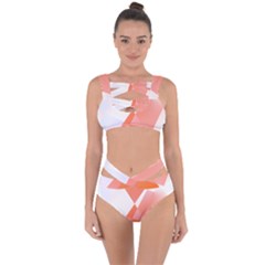 Abstract T- Shirt Peach Geometric Chess Colorful Pattern T- Shirt Bandaged Up Bikini Set  by maxcute