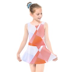 Abstract T- Shirt Peach Geometric Chess Colorful Pattern T- Shirt Kids  Skater Dress Swimsuit by maxcute