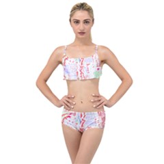 Abstractart T- Shirt Abstract Forest In Pink T- Shirt Layered Top Bikini Set