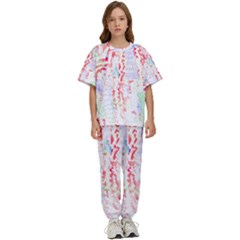 Abstractart T- Shirt Abstract Forest In Pink T- Shirt Kids  Tee And Pants Sports Set