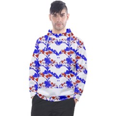 Bat Pattern T- Shirt White Bats And Bows Red Blue T- Shirt Men s Pullover Hoodie by maxcute