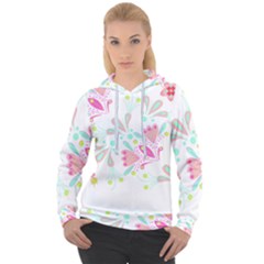 Batik T- Shirt Batik Floral Pattern T- Shirt Women s Overhead Hoodie