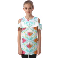 Batik T- Shirt Batik Flower Pattern 5 Fold Over Open Sleeve Top by maxcute