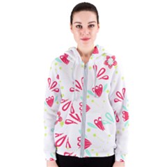 Batik T- Shirt Batik Flower Pattern T- Shirt Women s Zipper Hoodie by maxcute