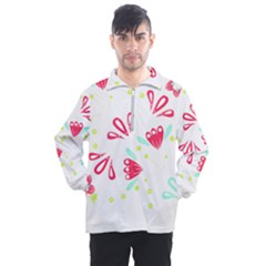 Batik T- Shirt Batik Flower Pattern T- Shirt Men s Half Zip Pullover by maxcute