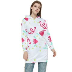 Batik T- Shirt Batik Flower Pattern T- Shirt Women s Long Oversized Pullover Hoodie by maxcute