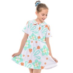 Batik T- Shirt Batik Flowers Pattern 15 Kids  Short Sleeve Shirt Dress by maxcute