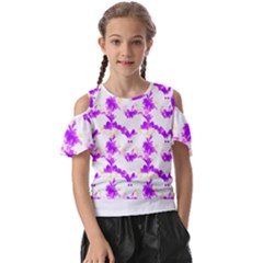 Bats Pattern T- Shirt White Bats And Bows Pink Yellow T- Shirt Kids  Butterfly Cutout Tee by maxcute