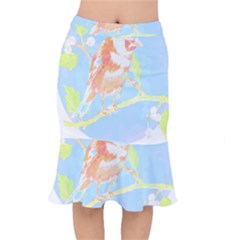 Birds Illustration T- Shirtbird T- Shirt (1) Short Mermaid Skirt by maxcute