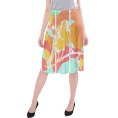 Birds Illustration T- Shirtbird T- Shirt (4) Midi Beach Skirt by maxcute